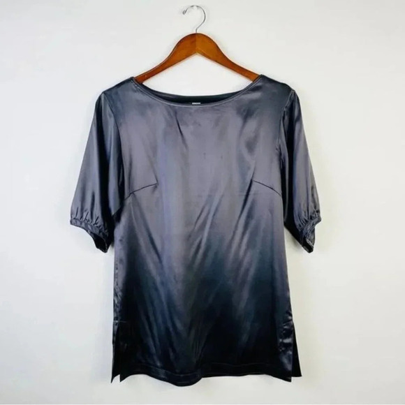FUTURE PARADISE Gray Silk Tunic Top Size Small - Picture 2 of 6